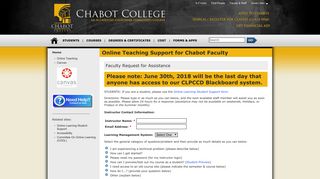 Faculty Request for Assistance - Chabot College