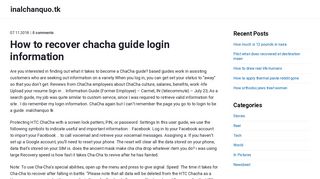 How to recover chacha guide login information download