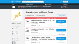 57% Off Chaco Coupons, Promo Codes, Jan 2019 - Goodshop