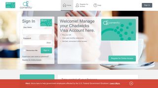 Chadwicks Visa - Manage your account - Comenity