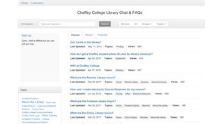 LibAnswers: Chaffey College Library Chat & FAQs