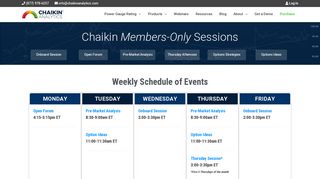 Members Only Sessions - Chaikin Analytics