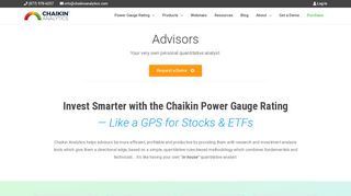 Chaikin Analytics for Advisors - Your Own Personal Quantitative Analyst