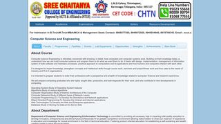 CSE - Sree Chaitanya College Of Engineering LMD Colony,Thimmapur