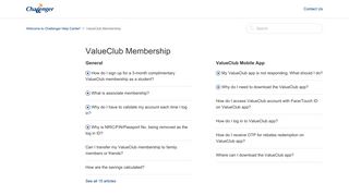 ValueClub Membership – Welcome to Challenger Help Center!
