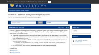 How do I add more money to my Ecoprint account? - Library Answers
