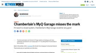 Chamberlain's MyQ Garage misses the mark | Network World