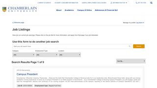Use this form to do another job search - Careers Center | Job Listings