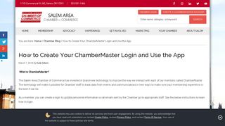 How to Create Your ChamberMaster Login and Use the App | Salem ...