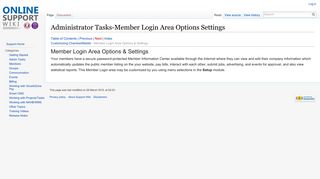 Administrator Tasks-Member Login Area Options Settings - Support Wiki