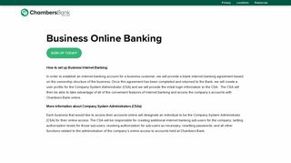 Business Online Banking - Chambers Bank