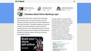 Chambers Bank Online Banking Login - CC Bank