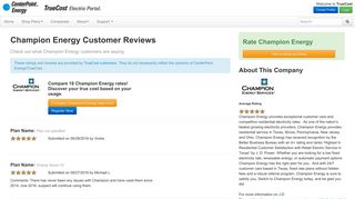 Champion Energy Reviews provided by myTrueCost.com