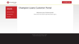 Champion Loans Landing Page - Champion Loans Application Form