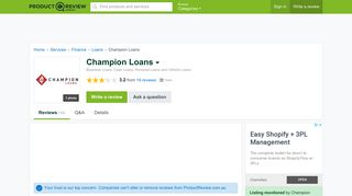 Champion Loans Reviews - ProductReview.com.au
