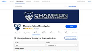 Working at Champion National Security, Inc.: 247 Reviews | Indeed.com
