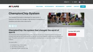 MYLAPS ChampionChip System - MYLAPS Sports Timing