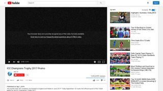ICC Champions Trophy 2017 Promo - YouTube
