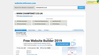 champsnet.co.uk at WI. ChampsNet Login - Website Informer