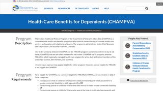 Health Care Benefits for Dependents (CHAMPVA) | Benefits.gov