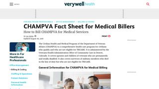 CHAMPVA Fact Sheet for Medical Billers - Verywell Health