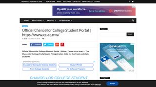 Official Chancellor College Student Portal | https://www.cc.ac.mw ...