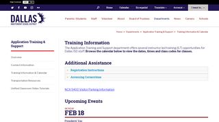 Application Training & Support / Training Information ... - Dallas ISD