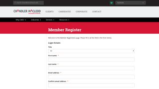 Member Registration - Chandler Macleod