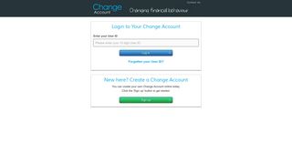 login to your change account - The Change Account