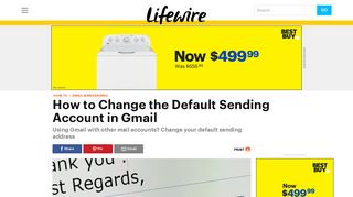 How to Change the Default Sending Account in Gmail - Lifewire