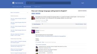 How can I change language setting back to English? | Facebook ...
