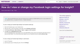 How do I view or change my Facebook login settings for Insight ...