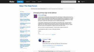 Flickr: The Help Forum: Changing primary login email address