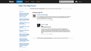 Flickr: The Help Forum: Change Login ID