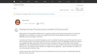 Change primary iCloud account to another … - Apple Community ...