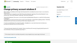 Change primary account windows 8 - Microsoft Community