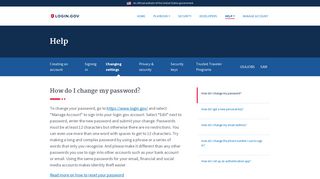 login.gov | How do I change my password?