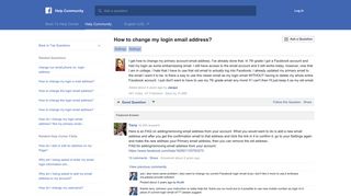 How to change my login email address? | Facebook Help Community ...