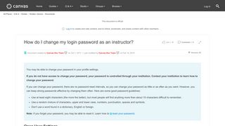 How do I change my login password as an instruc... | Canvas LMS ...