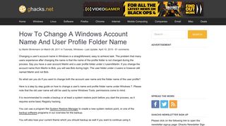 How To Change A Windows Account Name And User Profile Folder ...