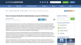 How to rename the built-in Administrator account in Windows