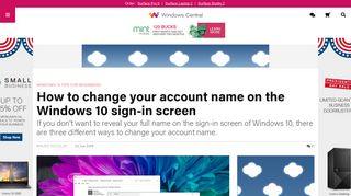 How to change your account name on the Windows 10 sign-in screen