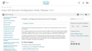 Configuring Passwords and Privileges - Cisco