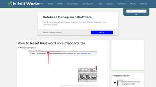 How to Reset Password on a Cisco Router | It Still Works