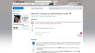 How can i change my authentication mode. - MSDN - Microsoft