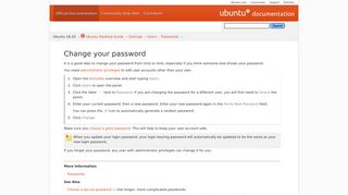 Change your password - Ubuntu Documentation