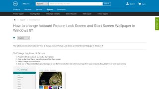 How to change Account Picture, Lock Screen and Start Screen ... - Dell