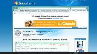 Startup Sound - Change in Windows 7 - Windows 7 Help Forums