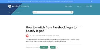 How to switch from Facebook login to Spotify login... - The ...