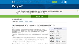 Security/usabillity: require password change after one-time login ...